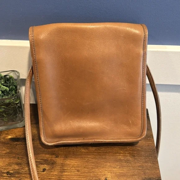 Coach Vintage Leather Compact Pouch bag brown leather turnlock - Picture 8 of 14